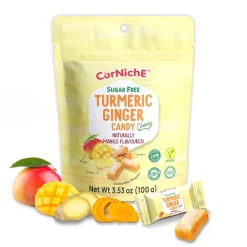 Corniche Sugar Free Turmeric Ginger Candy Mango Flavour 100g