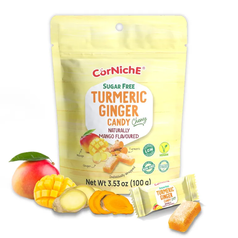 Corniche Sugar Free Turmeric Ginger Candy Mango Flavour 100g
