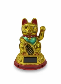 Lyckokatt Vinkande Guld 11cm
