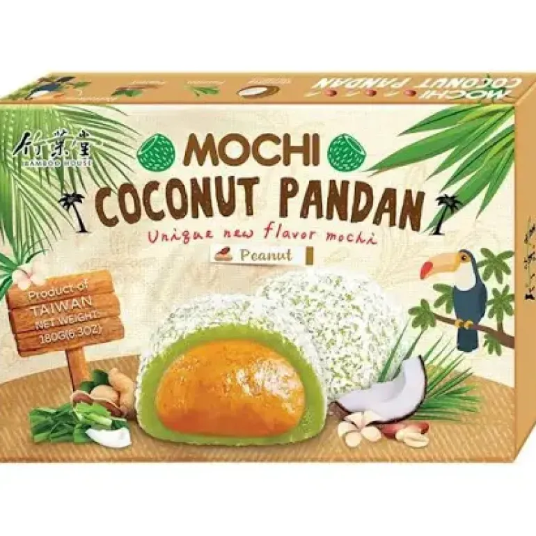 Mochi Coconut Pandan Peanut 180g Bamboo House